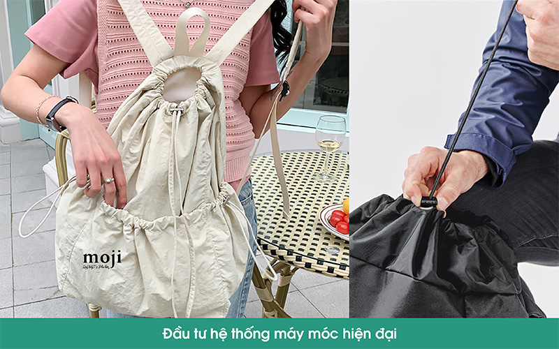 balo dây rút sử cơ chế kéo rút đơn giản