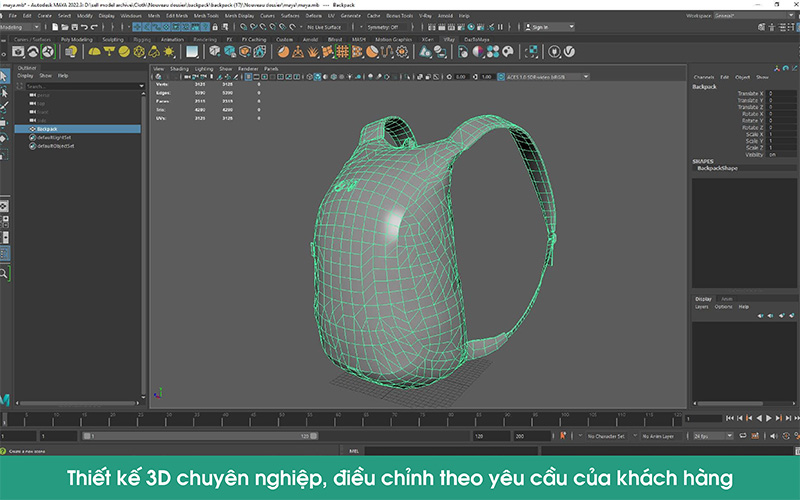 Thiết kế 3D balo quà tặng chuyên nghiệp 
