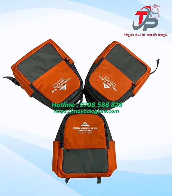 BALO HỌC SINH IN LOGO TRƯỜNG CAO ĐẲNG KIẾN TRÚC - XÂY DỰNG TP.HCM