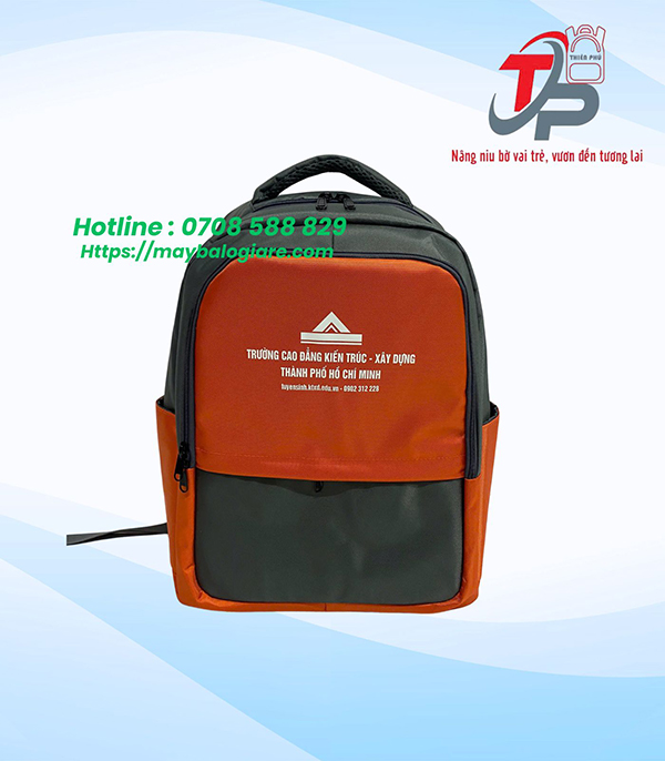 BALO HỌC SINH IN LOGO TRƯỜNG CAO ĐẲNG KIẾN TRÚC - XÂY DỰNG TP.HCM